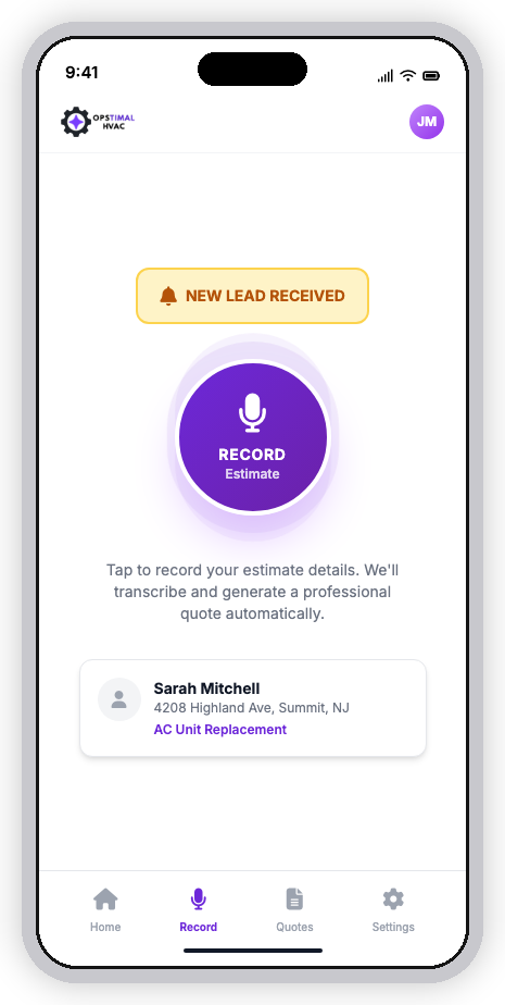 Tap & Talk - Record your estimate